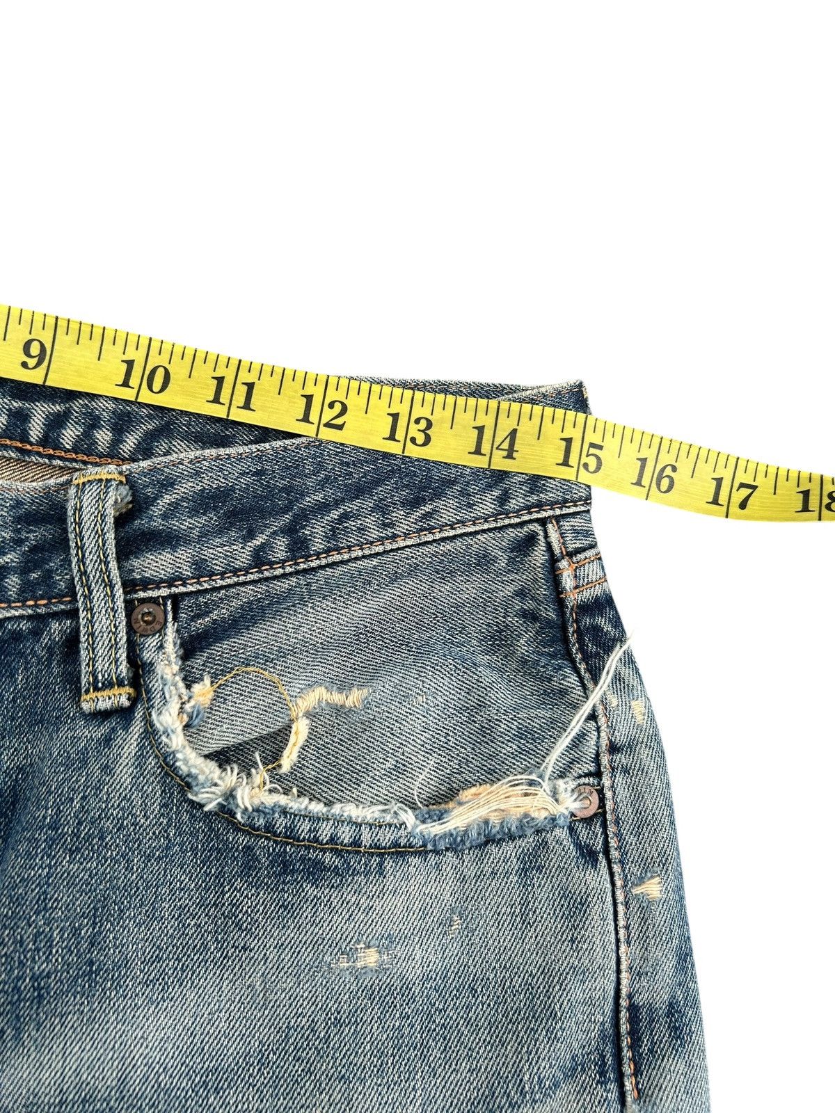 Kapital Thrashed Vintage Edwin 505xx Selvedge Denim Jeans Size US 30 / EU 46 - 15 Thumbnail