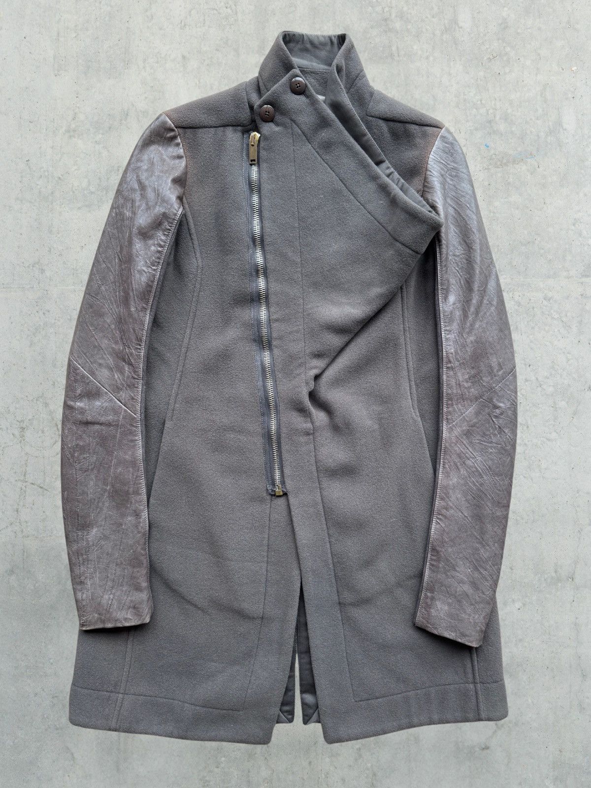 Rick Owens Rick Owens Plinth A/W 13 Funnel Neck Wool Coat Size US M / EU 48-50 / 2 - 1 Thumbnail