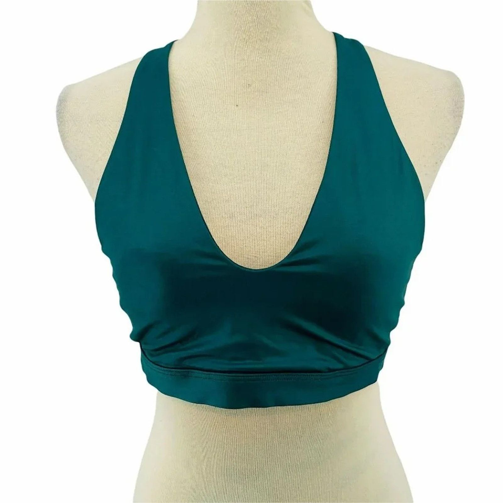 Victorias Secret Victoria's Secret Sport Green Shine Racerback Sports Bra L, Women's