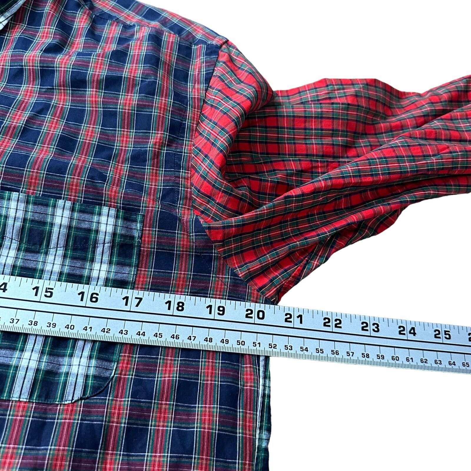Beams Plus Beams Japan Shirt Men's Medium Patchwork Colorblock Button Size US M / EU 48-50 / 2 - 7 Thumbnail