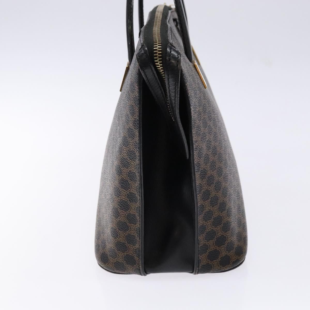 Celine CELINE Macadam Canvas Hand Bag Pvc Leather Black Gold Size ONE SIZE - 5 Thumbnail