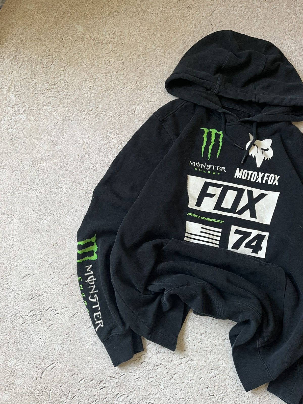 Fox Racing 🏎️ VINTAGE FOX RACING x MONSTER ENERGY HOODIE – MOTO-CORE Y2K Size US L / EU 52-54 / 3 - 4 Thumbnail