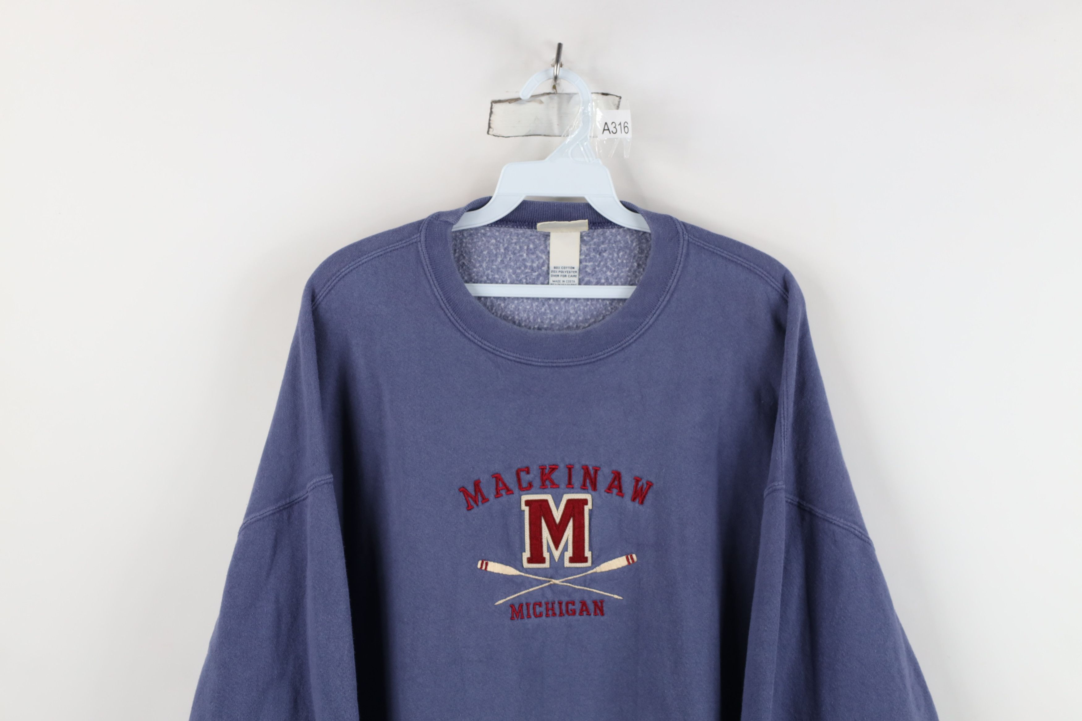 Vintage Vintage 90s Streetwear Michigan Rowing Sweatshirt Blue Size US L / EU 52-54 / 3 - 2 Thumbnail