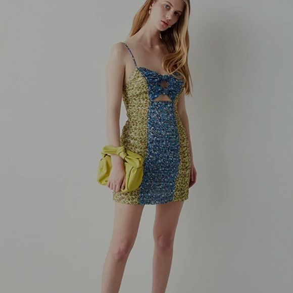 Other Ipekyol Flower Print Strappy Mini Dress Yellow Blue - Size 6 Size S / US 4 / IT 40 - 12 Thumbnail