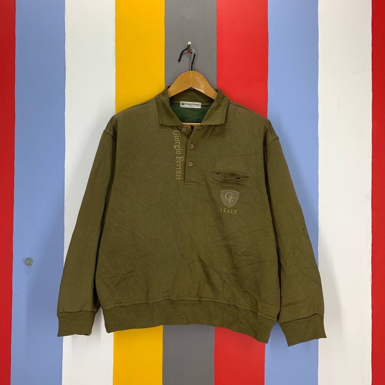 Other Vintage GIORGIO FERRARI Single Pocket Sweatshirt #2125/18 Size US L / EU 52-54 / 3 - 1 Thumbnail
