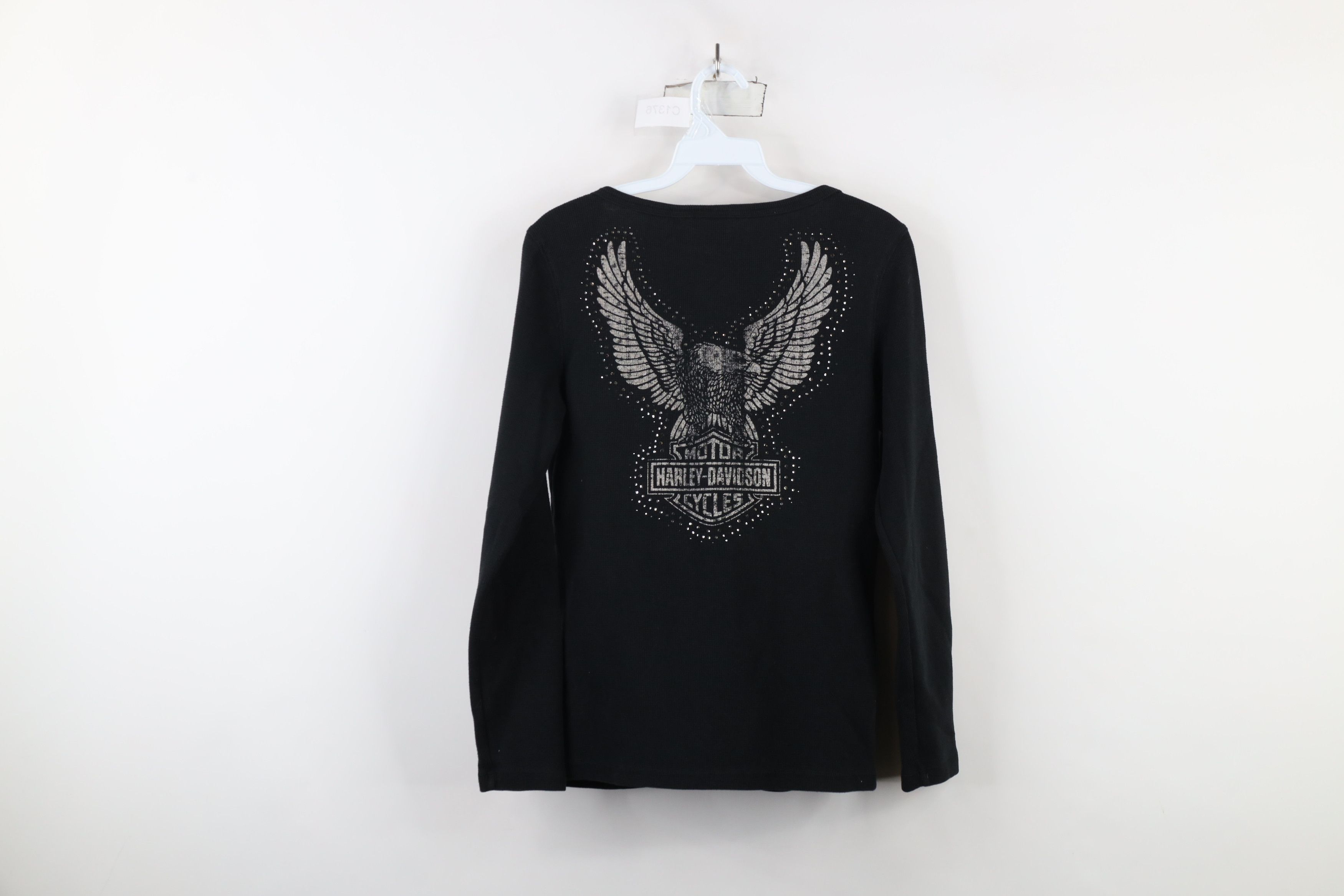 Harley Davidson × Vintage Vintage Y2K Harley Davidson Thermal Waffle Knit T-Shirt Size M / US 6-8 / IT 42-44 - 10 Thumbnail