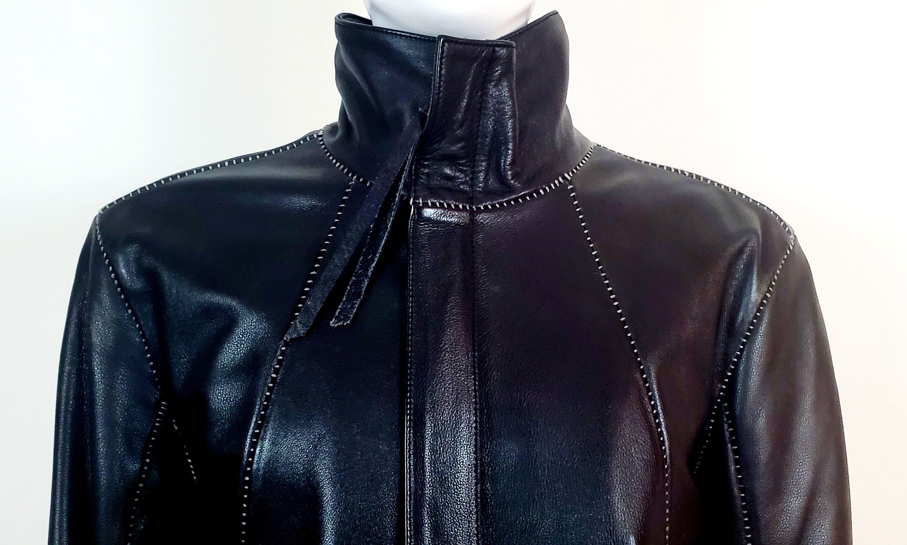 Army Of Me Army of Me Draped Genuine Leather Parka Overcoat Jacket Size US XL / EU 56 / 4 - 4 Thumbnail