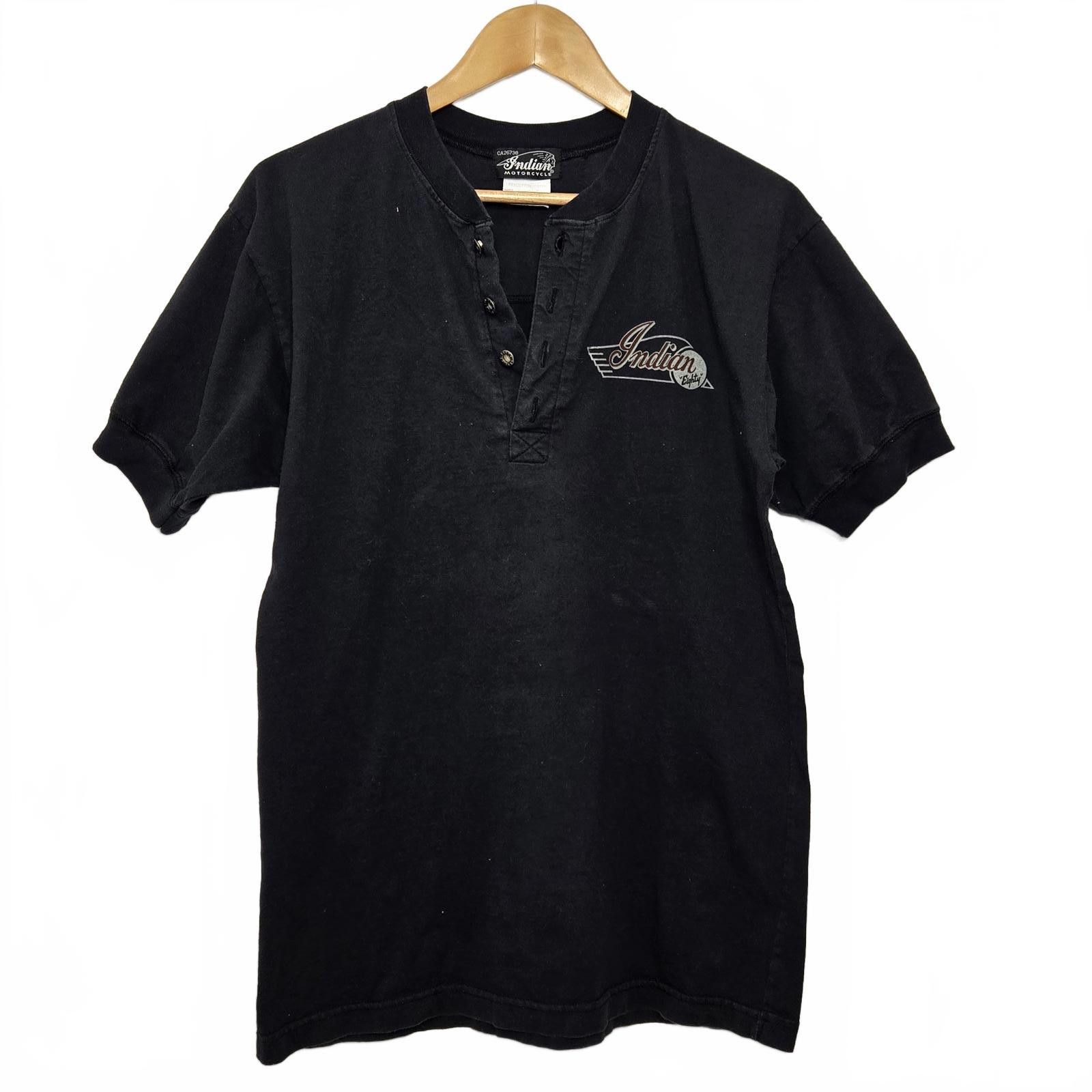 Indian Motorcycle Vintage Indian Motorcycle Shirt Men's Medium Black Henley Size US M / EU 48-50 / 2 - 1 Thumbnail