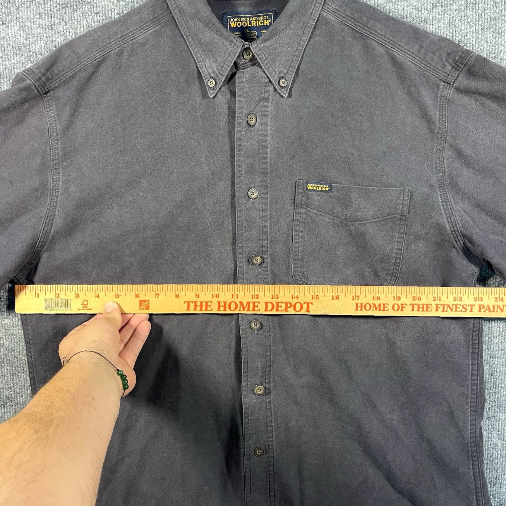 Vintage VINTAGE Woolrich Shirt Men L Gray Button-Down Collared Long Sleeve Cotton Chamois Flannel Heavyweight Size US L / EU 52-54 / 3 - 5 Thumbnail