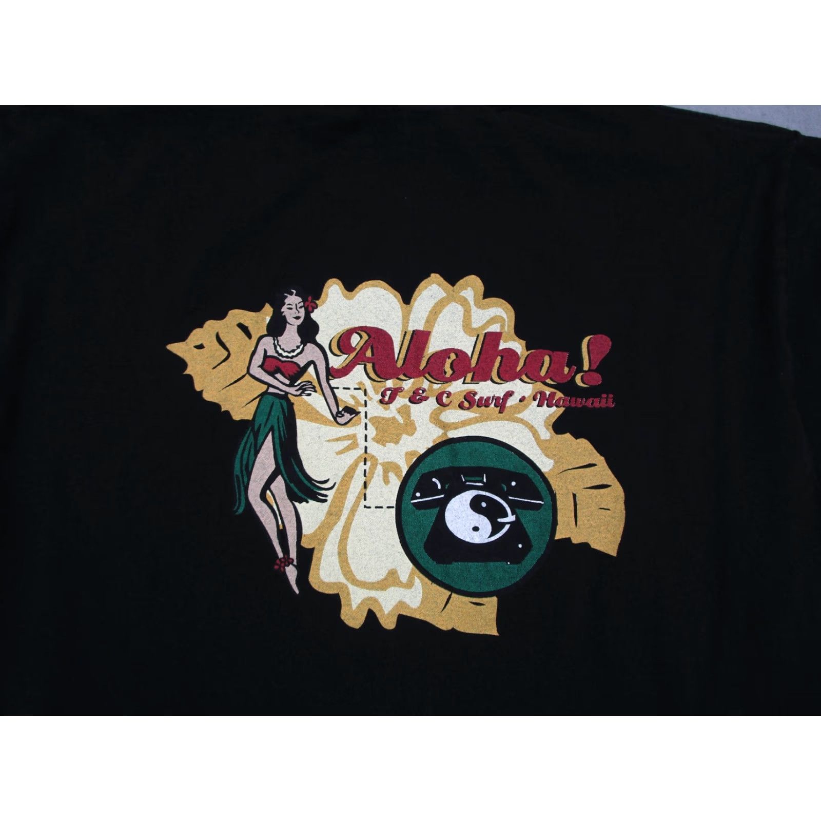 ALOHAS VINTAGE T & C Surf Designs Shirt Mens Large Black Graphic Aloha 90s Hawaii Size US L / EU 52-54 / 3 - 5 Thumbnail