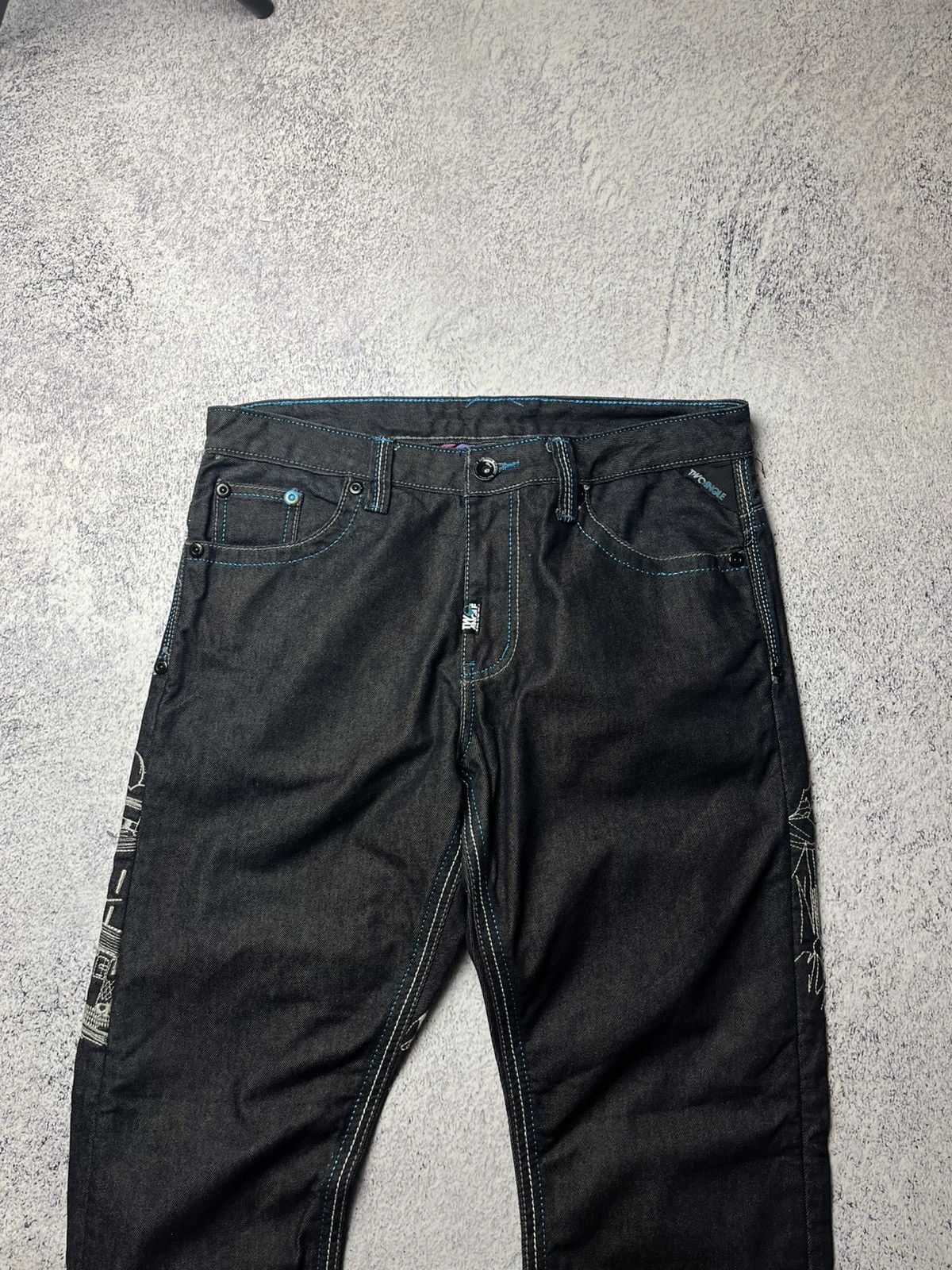 Japanese Brand 0Os VINTAGE Avant Garde Big logo Japanese Baggy Pants Y2K Size US 33 - 15 Thumbnail