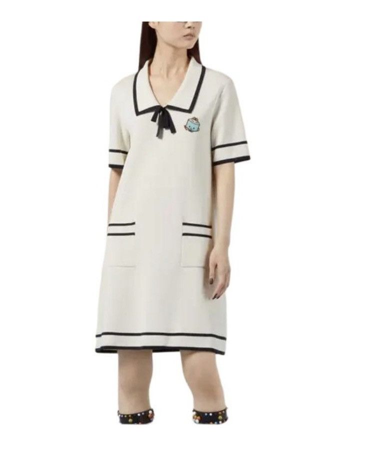 Gucci Gucci Polo Dress Fine Cotton Silk size S Ivory/Blue Size S / US 4 / IT 40 - 2 Thumbnail