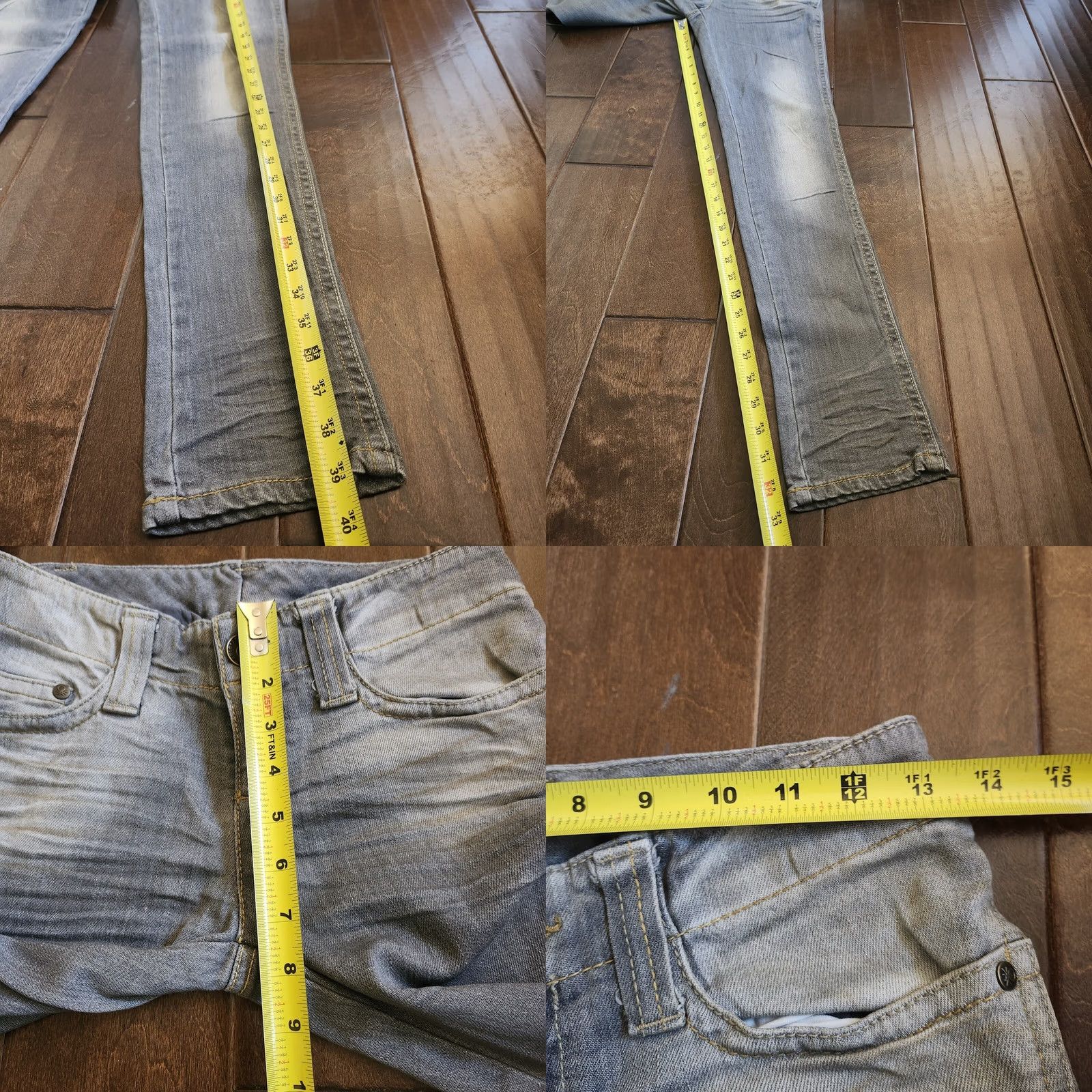 United Colors Of Benetton United Colors Of Benetton Jeans Men Gray Back Zip Pockets Denim Slim 38 Regular Machine Washable Straight 34in Inseam Mens Size US 38 / EU 54 - 8 Thumbnail