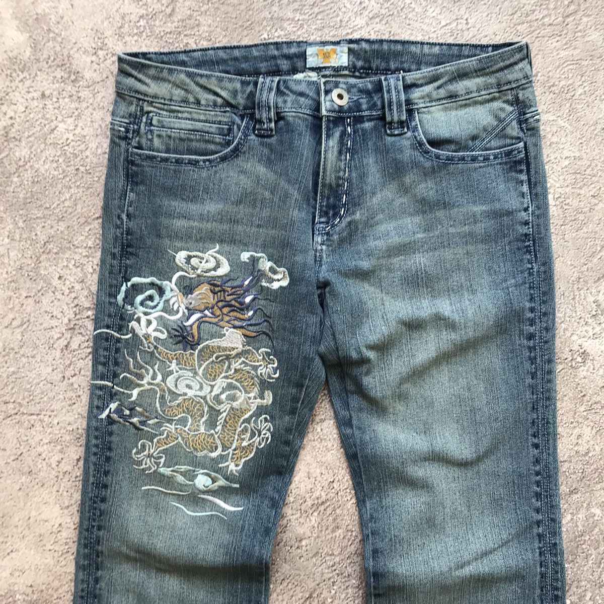 Vintage Vintage 90s Distressed Flared Jeans Low Rise Grunge Y2K 26 Size 26" / US 2 / IT 38 - 3 Thumbnail