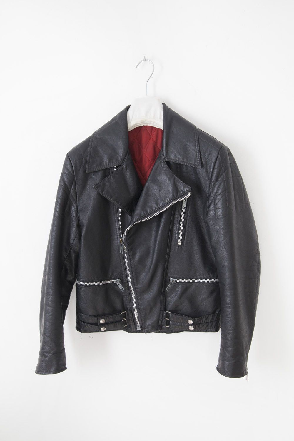 Vintage Vintage 1980's waxed coton faux leather perfecto jacket Size US S / EU 44-46 / 1 - 1 Thumbnail
