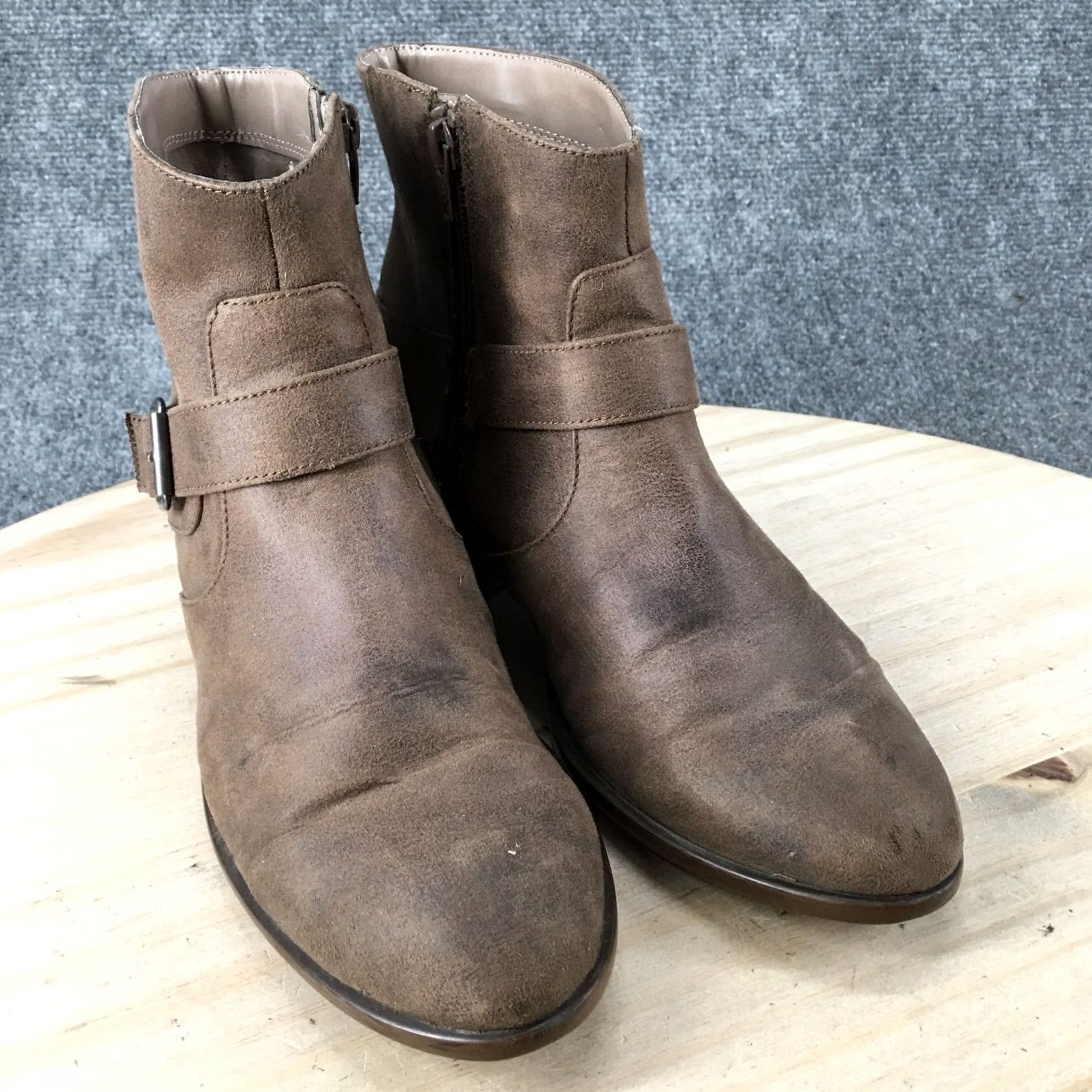 Vintage A2 By Aerosoles Boots Womens 9.5 M My Way Ankle Bootie Brown Casual Block Heels Boots Size US 10 / IT 40 - 3 Thumbnail