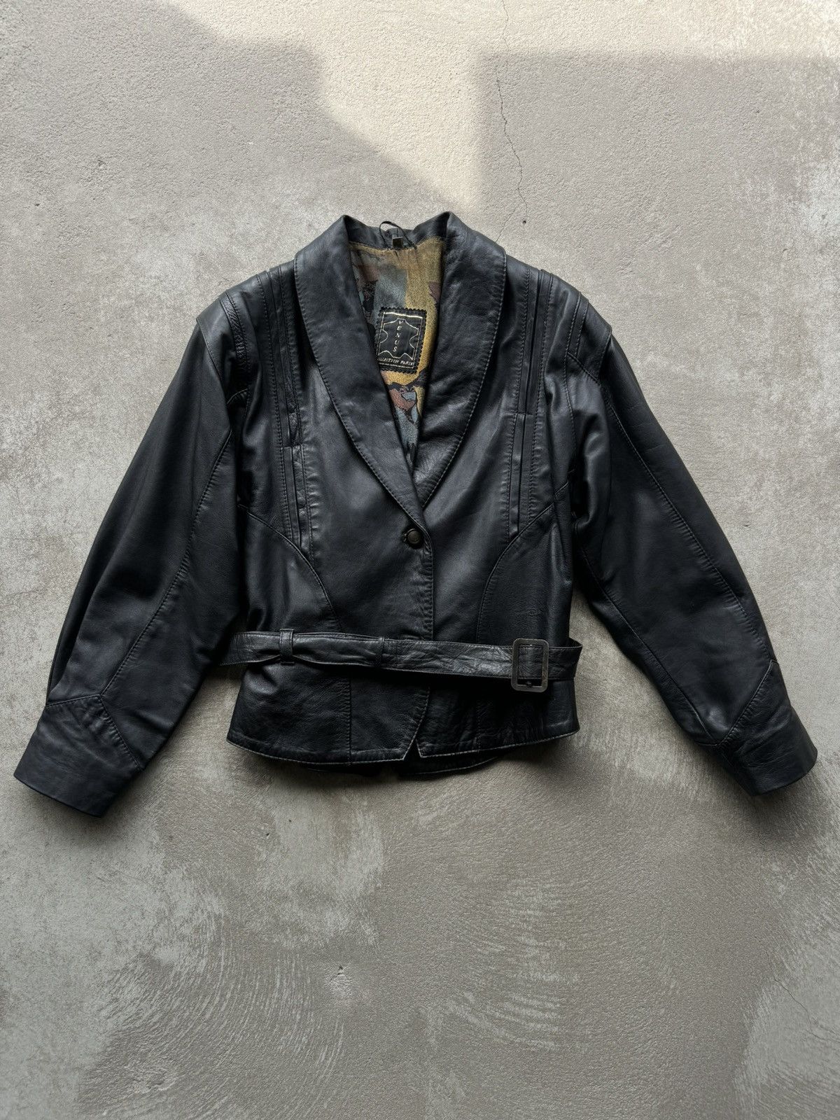 image of Vintage Genuine Real Leather Jacket High Quality Rock Punk in Black, Women's (Size XS)
