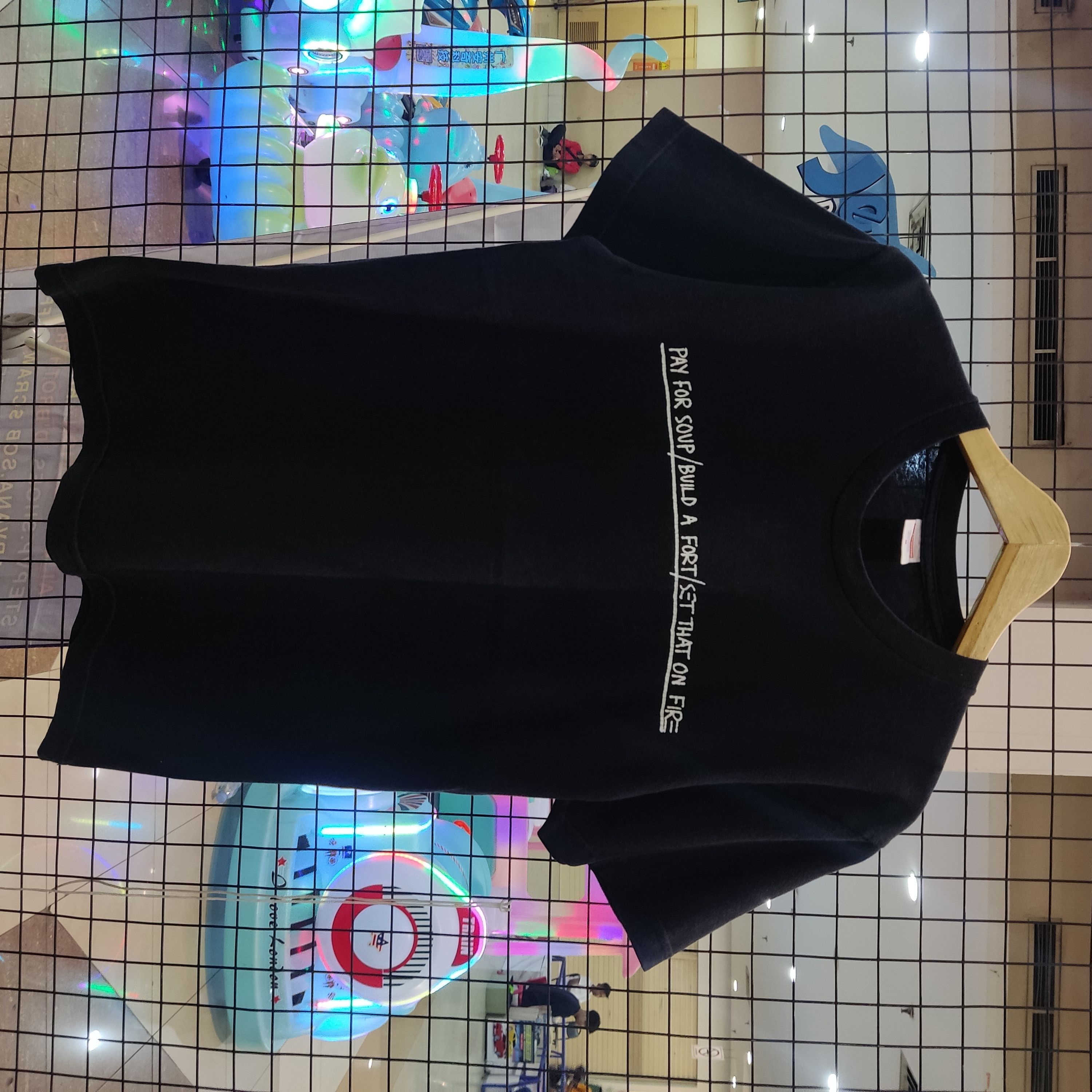 image of Jean Michel Basquiat x Supreme Basquiat Pay For Soup Tee in Black, Men's (Size Medium)