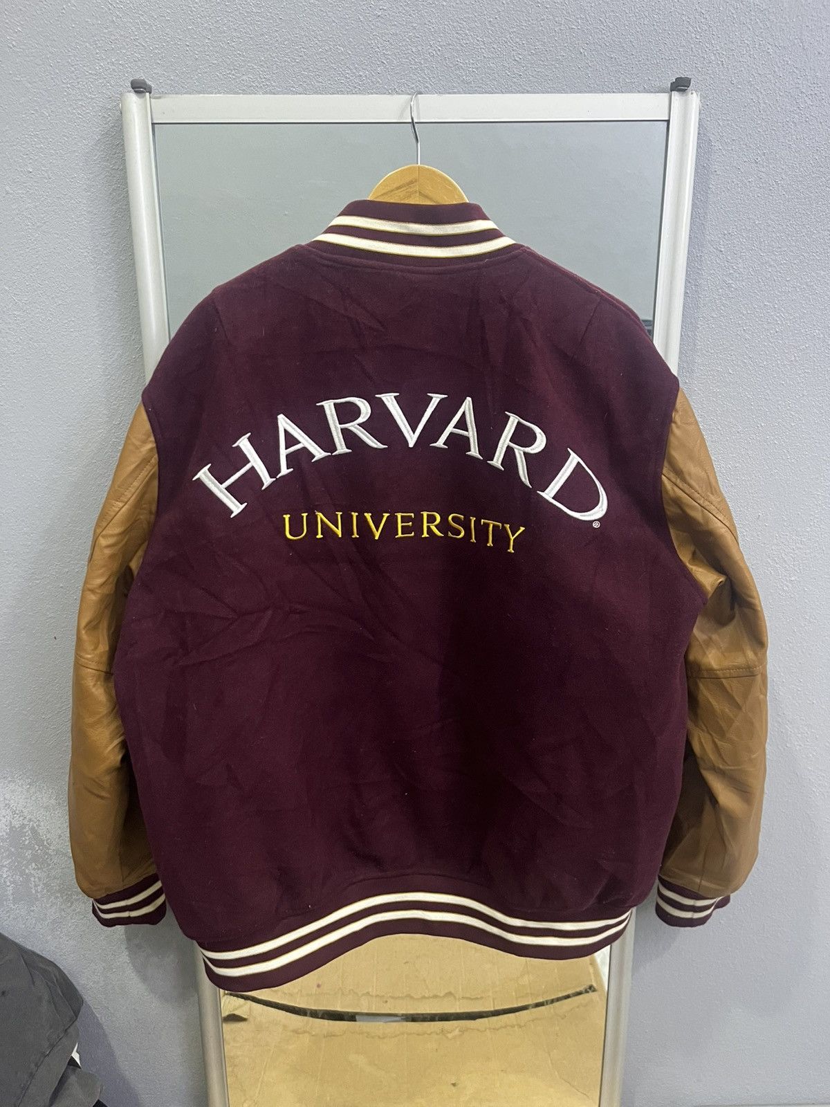 GU GU x Harvard Varsity Jacket Faux Leather Sleeves Size US XL / EU 56 / 4 - 15 Thumbnail