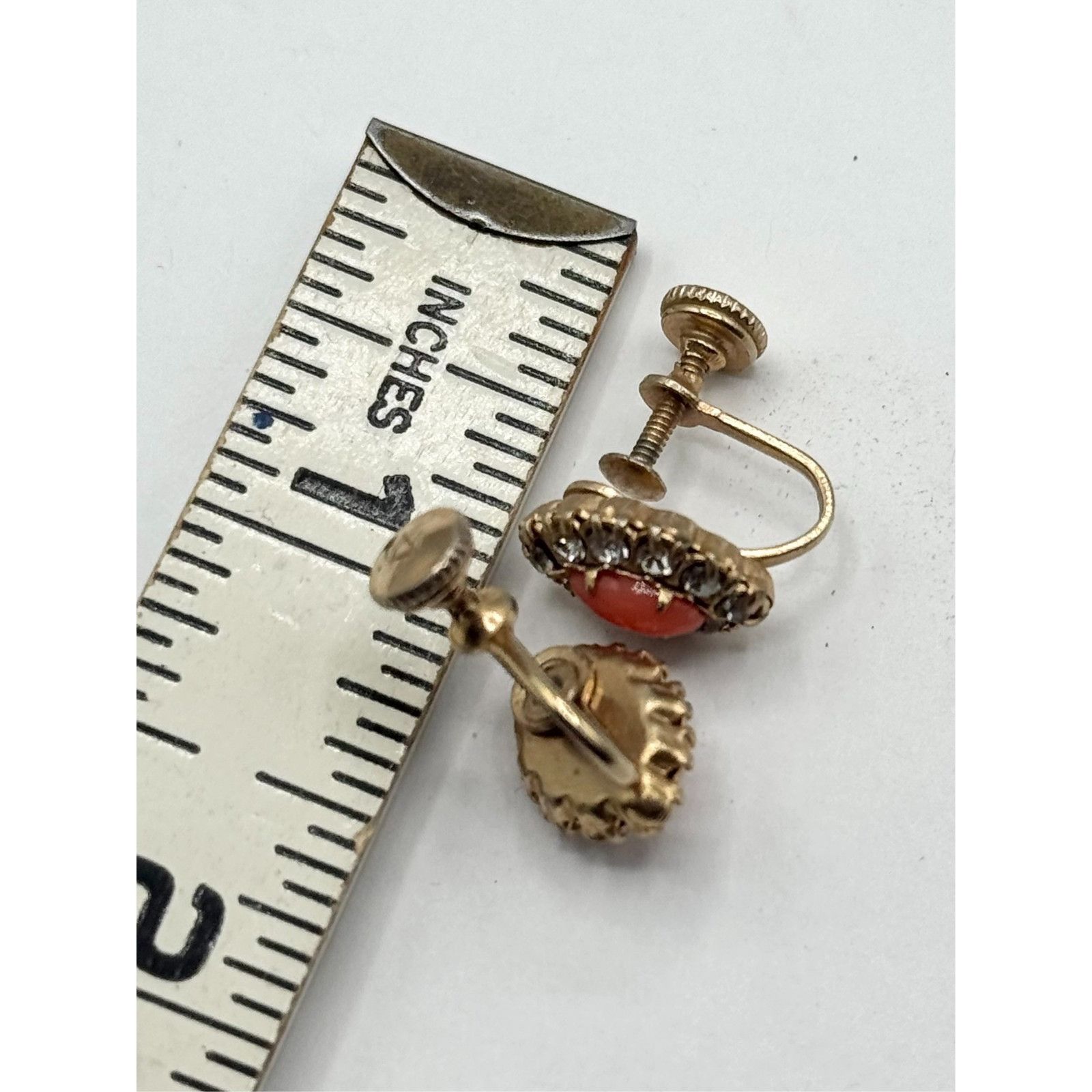 Other Vintage orange rhinestone screw back earrings Size ONE SIZE - 4 Thumbnail