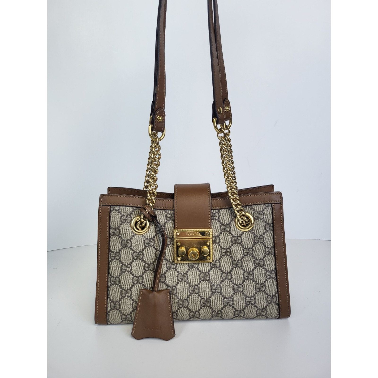 Gucci Gucci Padlock Shoulder Bag Small Brown Canvas Shoulder Bag Size ONE SIZE - 2 Thumbnail