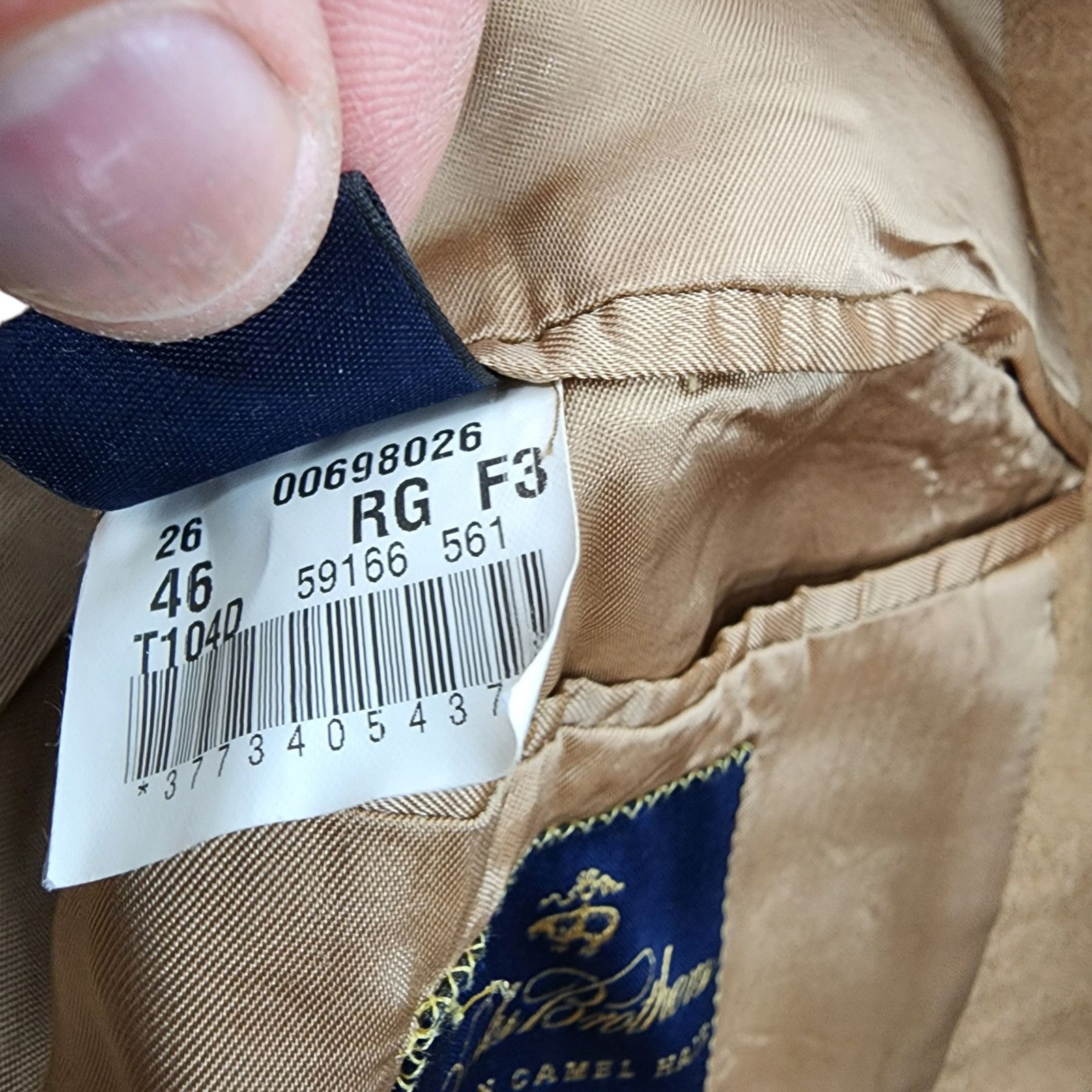 Brooks Brothers Brooks Brothers Italian Camel Hair Two Button Blazer Beige Size 46R - 8 Thumbnail