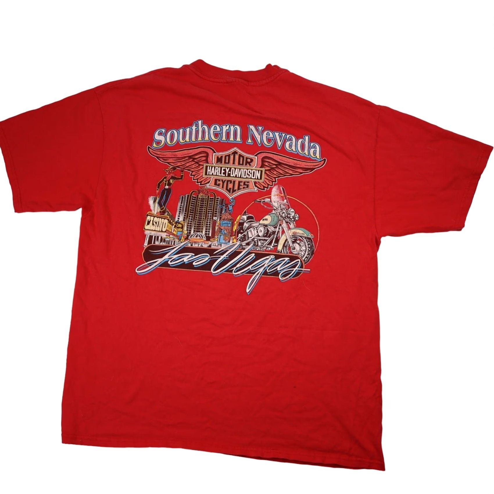 Harley Davidson VINTAGE Harley-Davidson of Las Vegas Graphic T Shirt Mens L Red 21.5"x28.5" Size US L / EU 52-54 / 3 - 7 Thumbnail