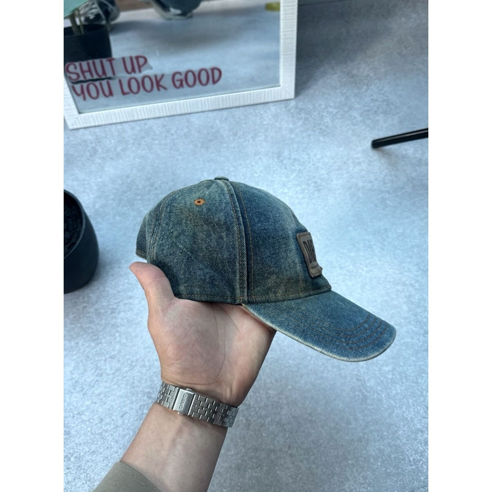 Diesel VINTAGE Diesel Baseball Cap Mens One Size Blue Retro Big Logo Size ONE SIZE - 3 Thumbnail