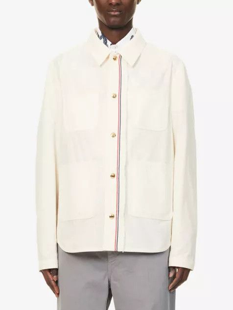 Thom Browne o1h1sh10525 Utility Patch Pocket Shirt in White Size US XL / EU 56 / 4 - 3 Thumbnail