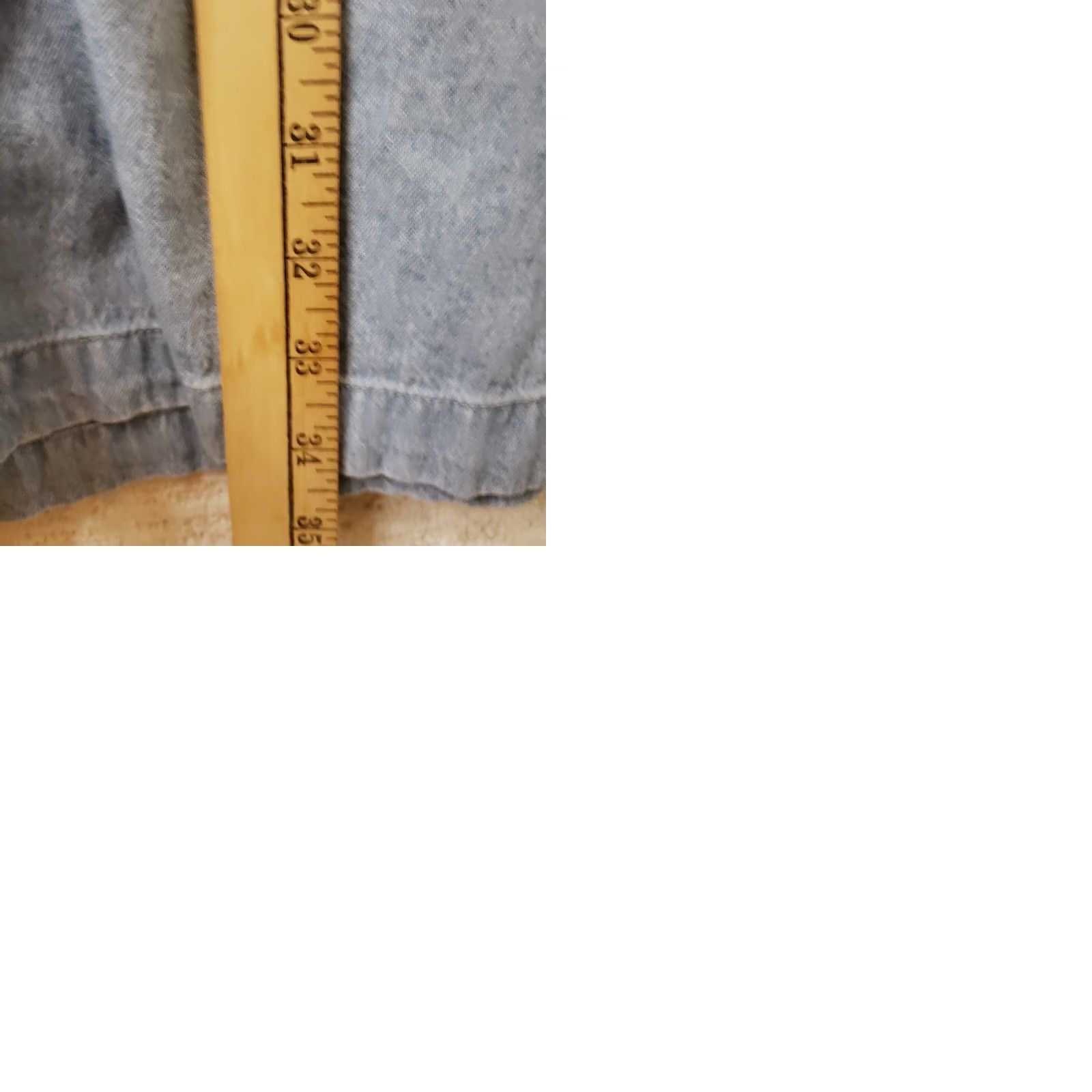 Vintage Profile for Men Denim Shirt 2XT Light Blue Long Sleeve Button-Up Pockets Casual Workwear Shirts Mens Size US XXL / EU 58 / 5 - 9 Thumbnail