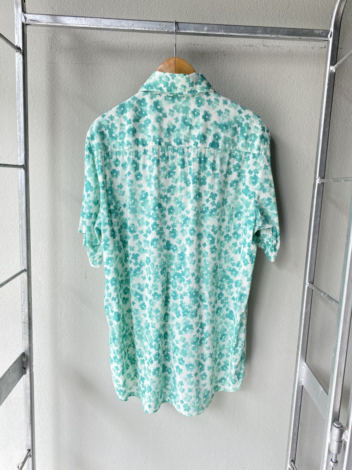 Golden Goose × Japanese Brand GGD White Short-Sleeve Shirt with Green Floral Print Size US M / EU 48-50 / 2 - 2 Thumbnail