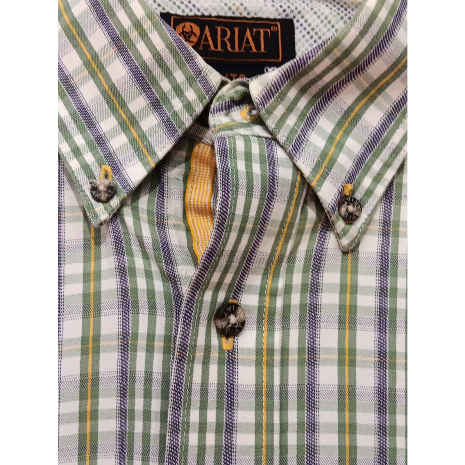 Ariat Ariat Pro Series Shirt Button-Up XL Plaid Green White Blue Long Sleeve Collared Western Casual Workwear Men Mens Size US XL / EU 56 / 4 - 3 Thumbnail