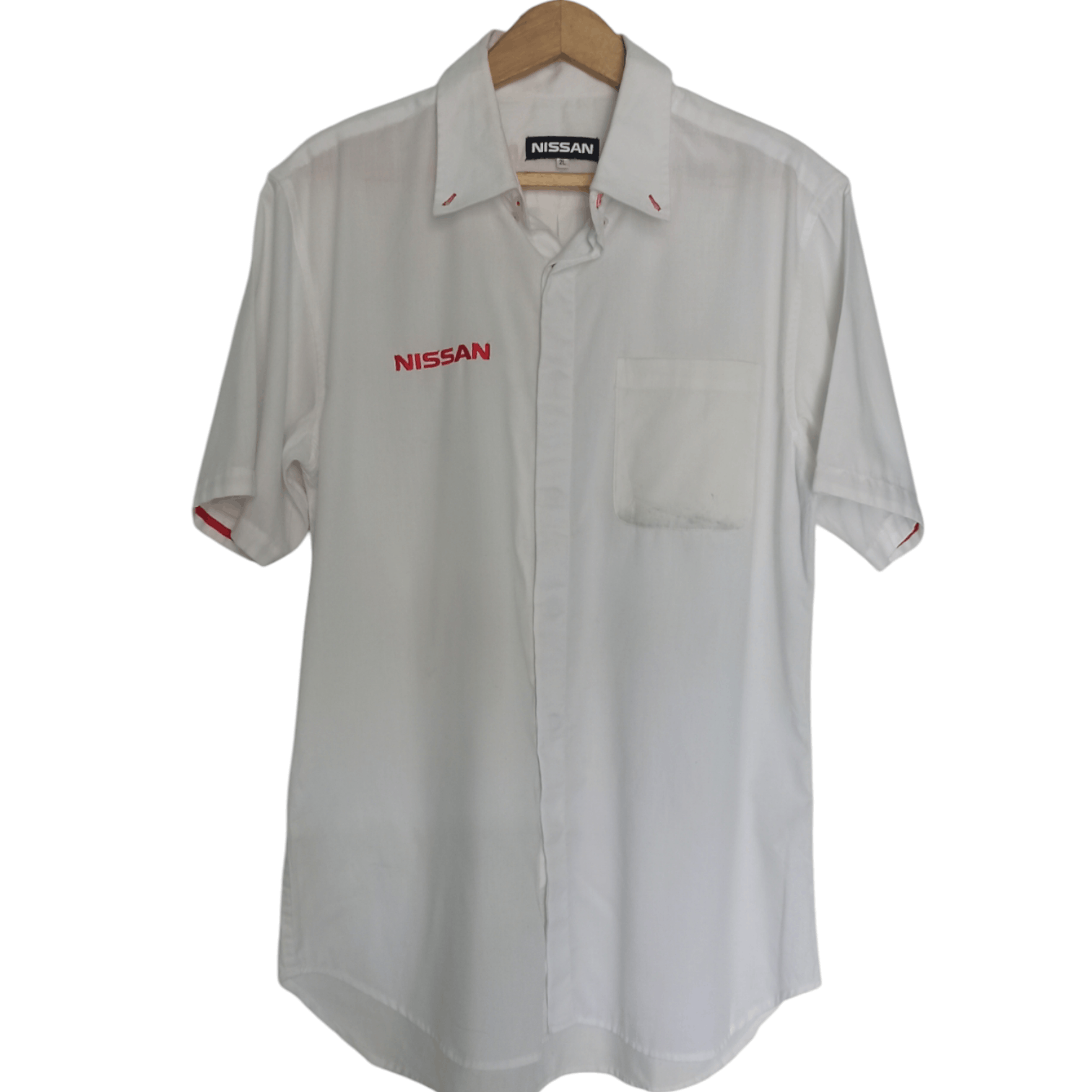 Japanese Brand 🔥Vintage Nissan Work Button Up White Shirt Embroidery Logo Size US L / EU 52-54 / 3 - 1 Thumbnail