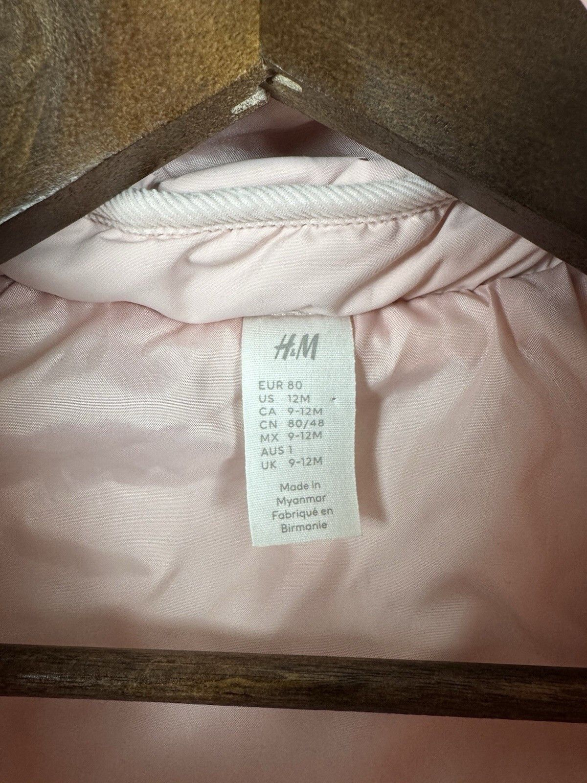H&M H&M Baby 12-18Mon Pink Hooded Puffer Jacket Fall/Winter Size US XXS / EU 40 - 2 Thumbnail