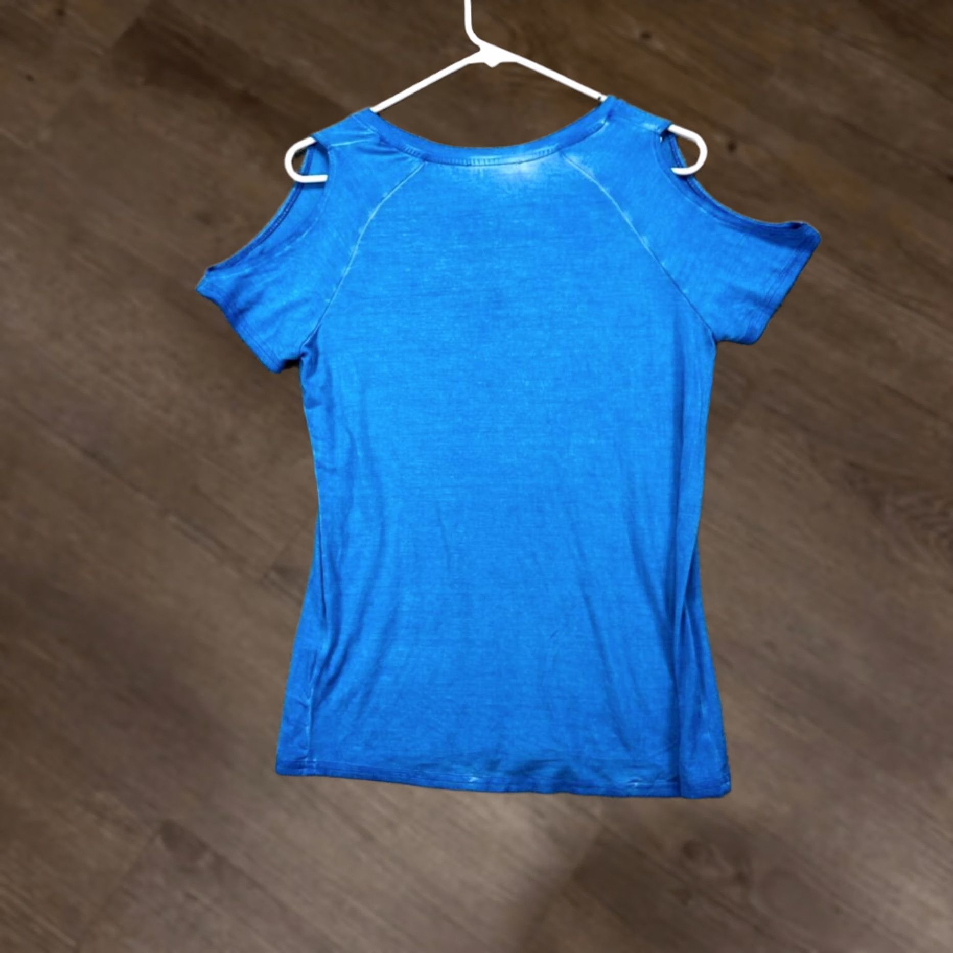 Vintage Jane Delancey Shirt Womens Small Blue Crew Neck Cold Shoulder Tee Ladies NEW Size S / US 4 / IT 40 - 1 Thumbnail