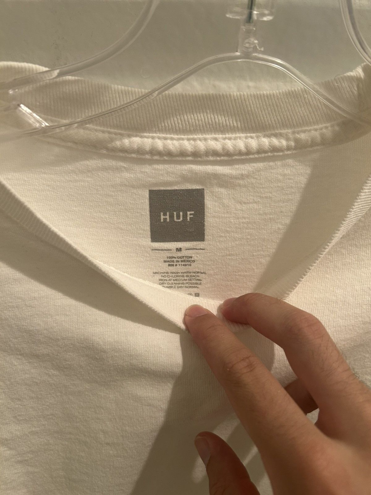 Huf White HUF Tee with Thrasher sleeves Size US M / EU 48-50 / 2 - 4 Thumbnail