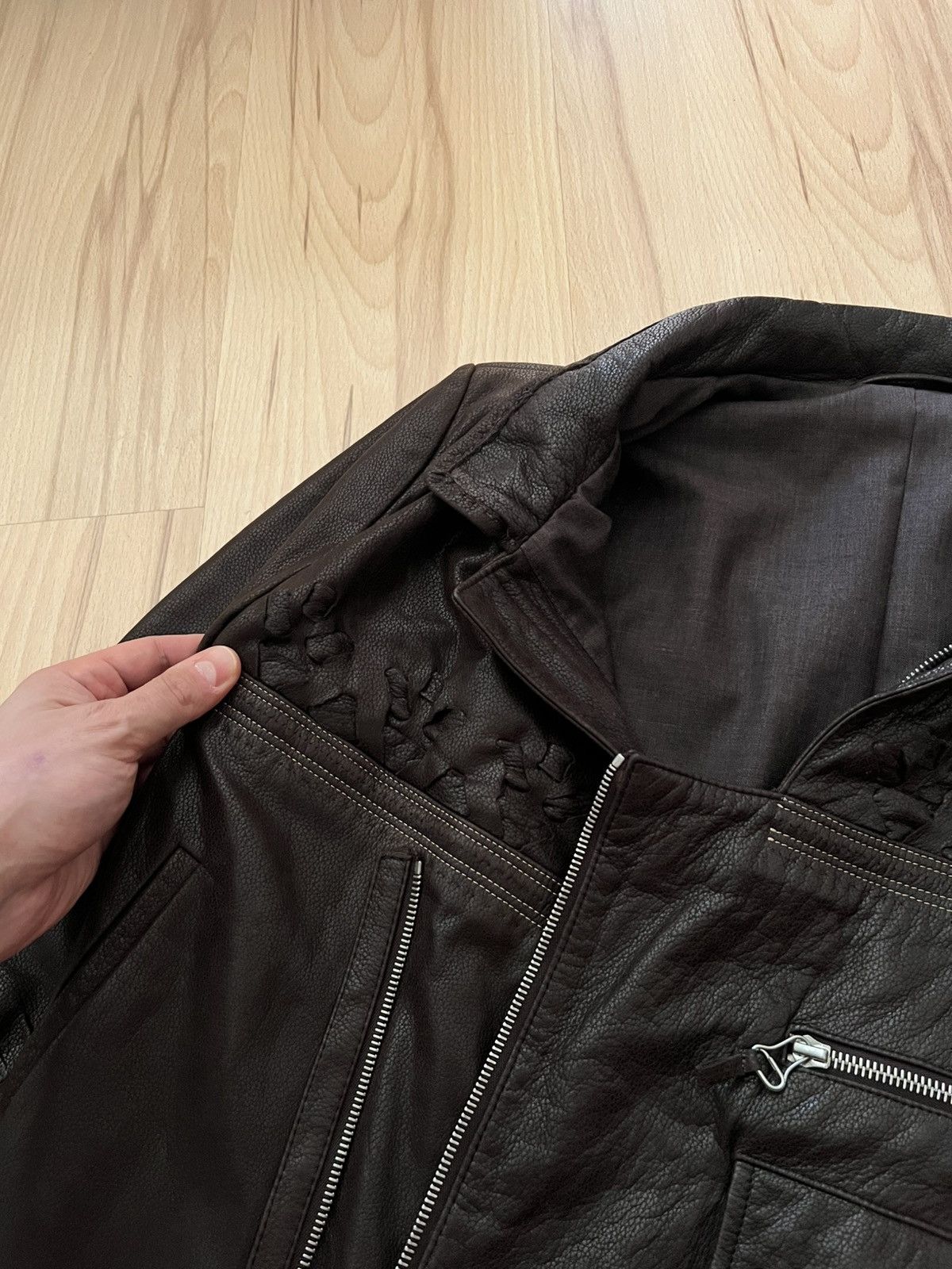Marithe + Francois Girbaud RARE Marithe Francois Girbaud Leather Trench Coat Jacket Size M / US 6-8 / IT 42-44 - 17 Thumbnail