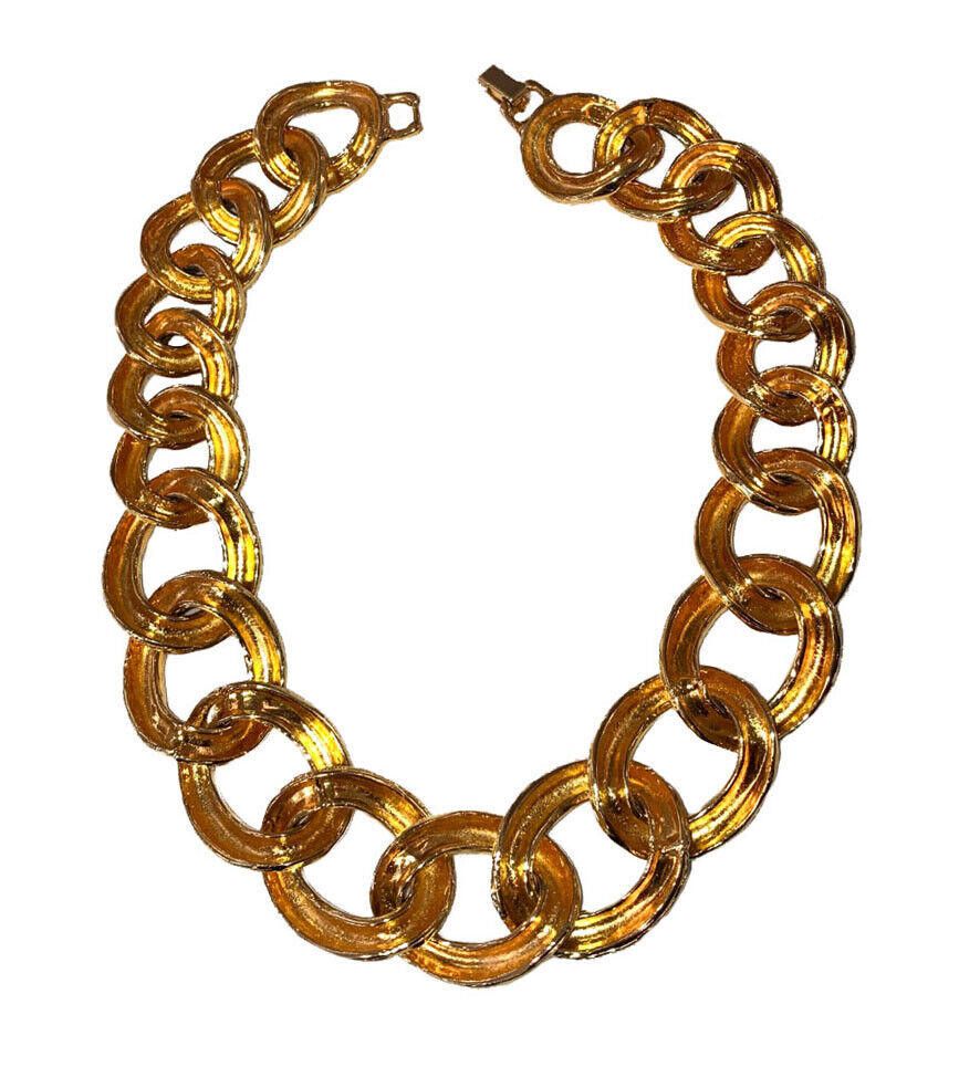 Designer Kenneth Jay Lane KJL Runway Gold Plated Jumbo Chain Necklace Size ONE SIZE - 5 Thumbnail