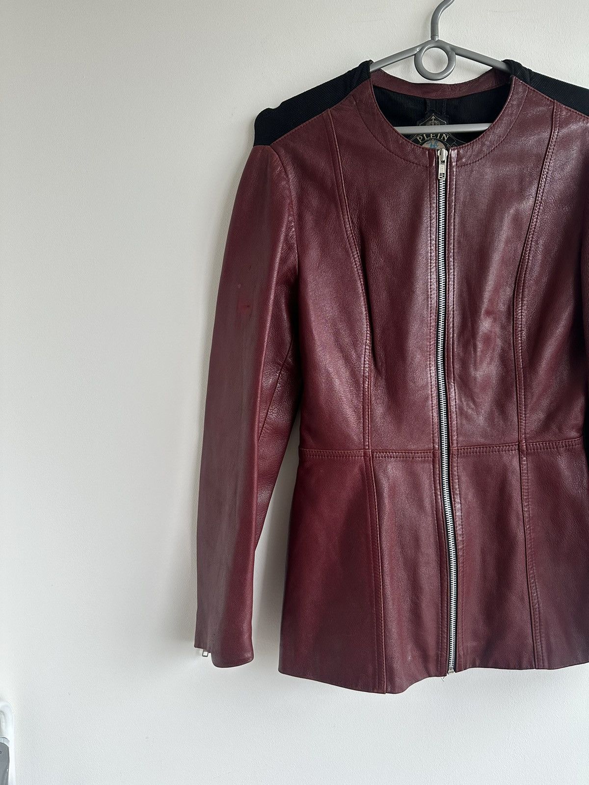 plein sud VTG PLEIN SUD AMOR France Leather Jacket Burgundy Size 40/8 Size M / US 6-8 / IT 42-44 - 3 Thumbnail