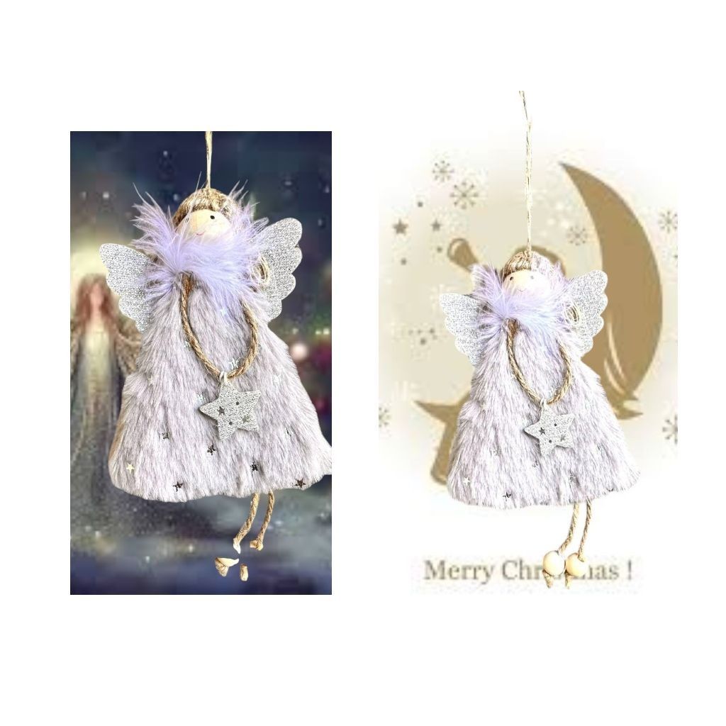 Handmade Angel Ornaments Set of 3 New Christmas Decor Stars Hearts Sn Size ONE SIZE - 6 Thumbnail