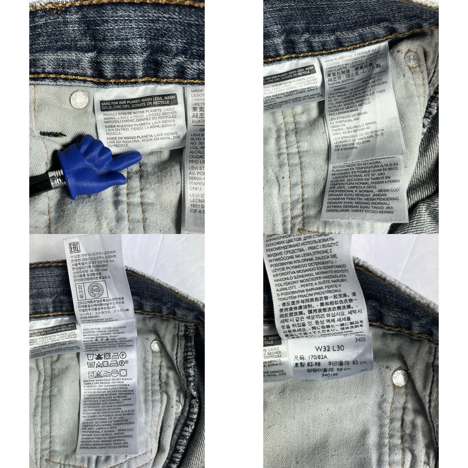 Levi's VINTAGE Levi's 559 Jeans Mens 32 X 30 Washout Relaxed Denim Pants Blue Cotton Denim Straight 30in Inseam Mens Size US 32 / EU 48 - 8 Thumbnail