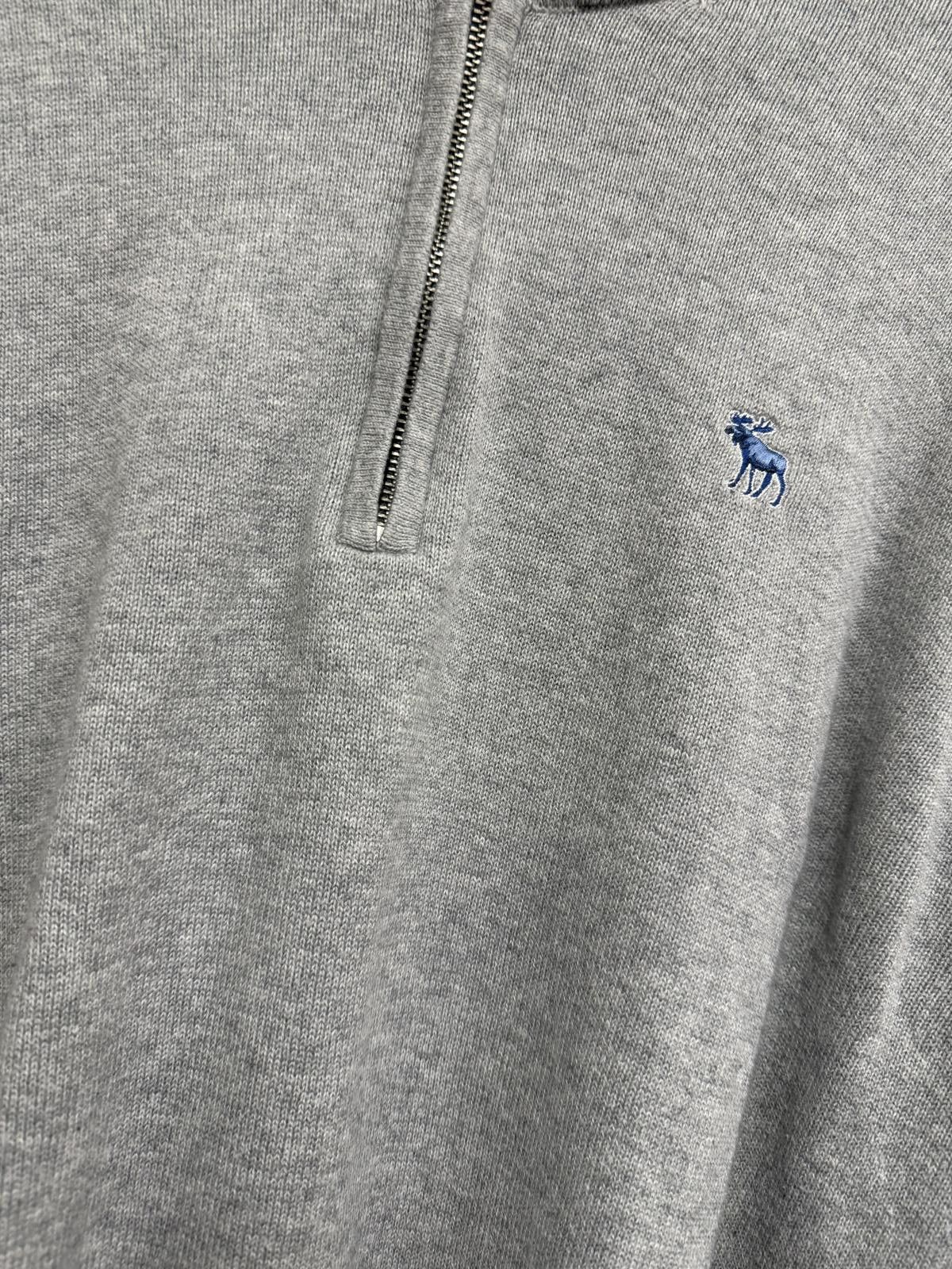 Abercrombie & Fitch Abercrombie & Fitch Grey Cotton Merino Half-Zip Sweater XL Size US XL / EU 56 / 4 - 3 Thumbnail