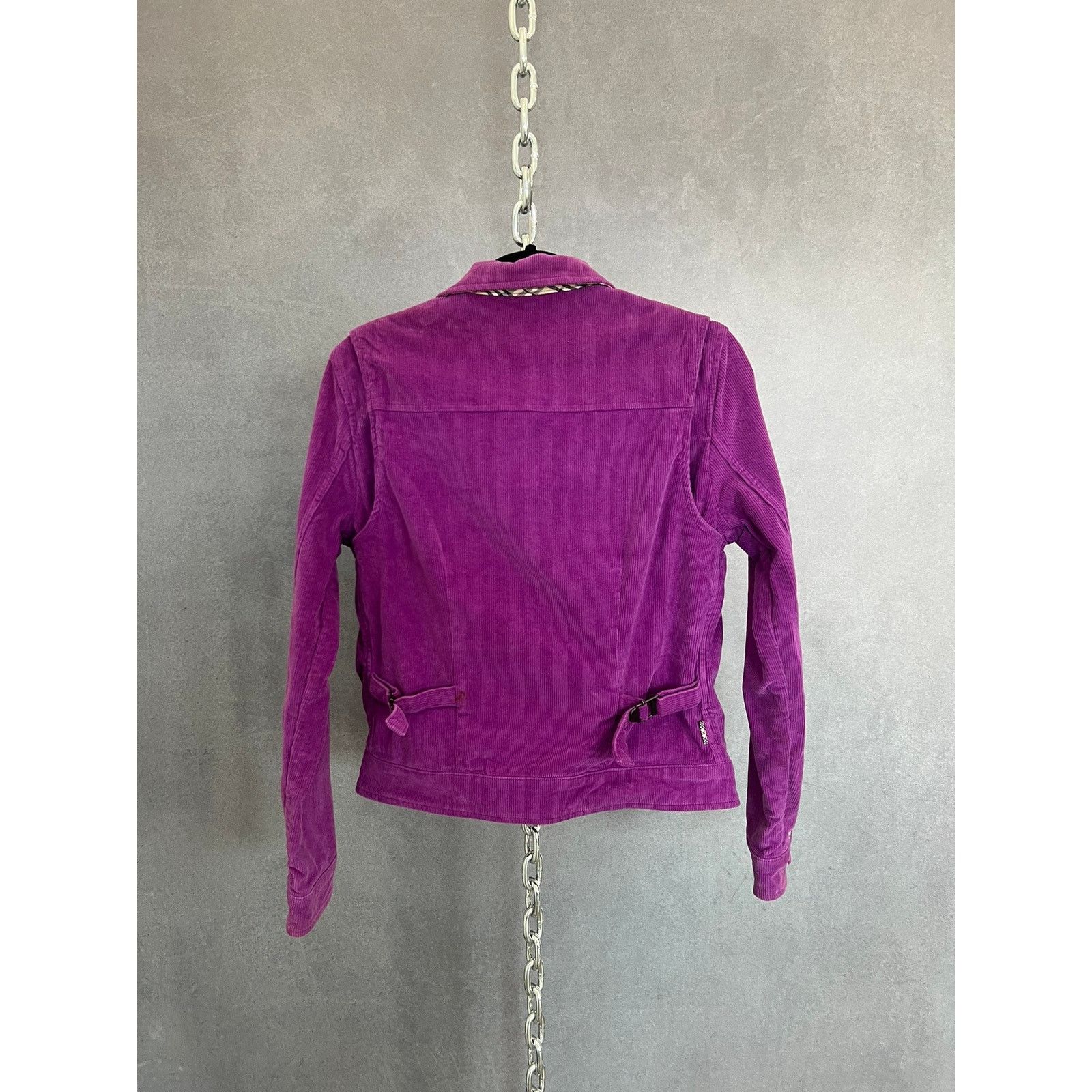 Burberry 90s purple burberry corduroy type 2 buckle back jacket Size M / US 6-8 / IT 42-44 - 2 Thumbnail