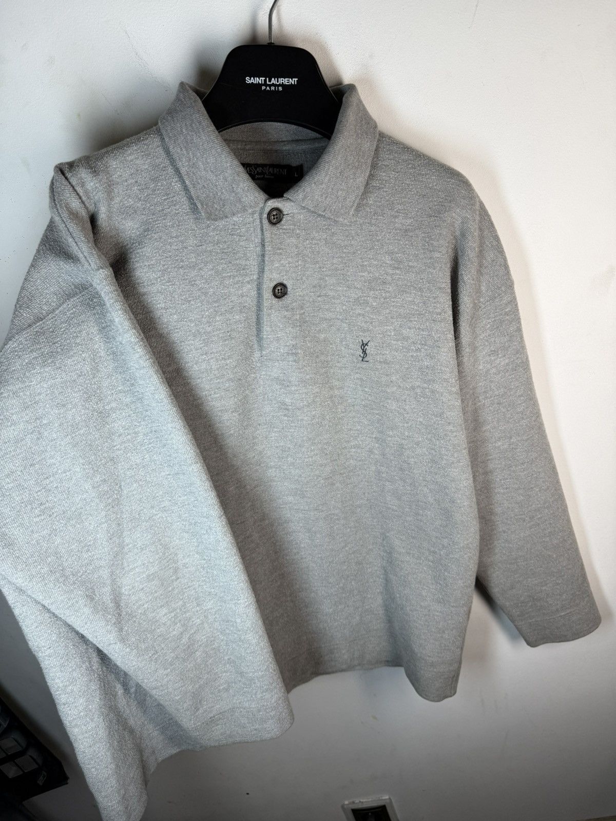 Yves Saint Laurent 90’s YSL Sweatshirt 1/4 Button YSL Sweater Size US L / EU 52-54 / 3 - 10 Thumbnail