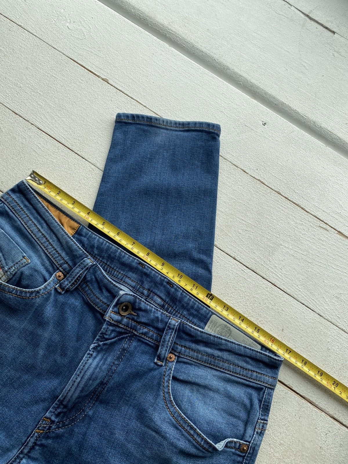 Diesel Luxury 00s Diesel Thommer Slim Skinny Jeans Distressed Blue Size US 33 - 15 Thumbnail