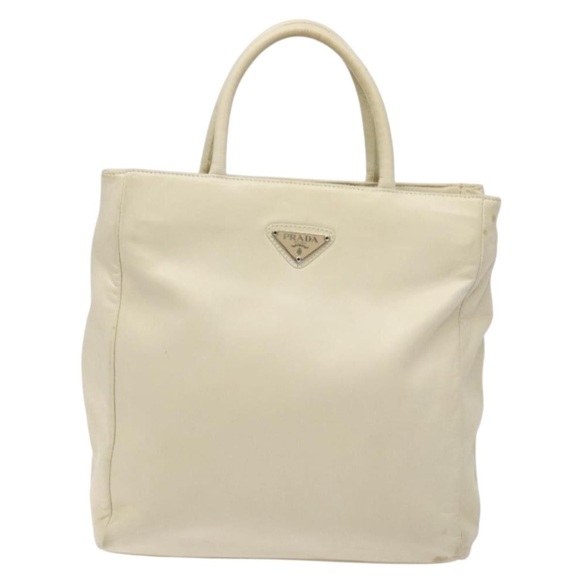 Prada PRADA Tote Bag Leather White Silver Size ONE SIZE - 2 Thumbnail