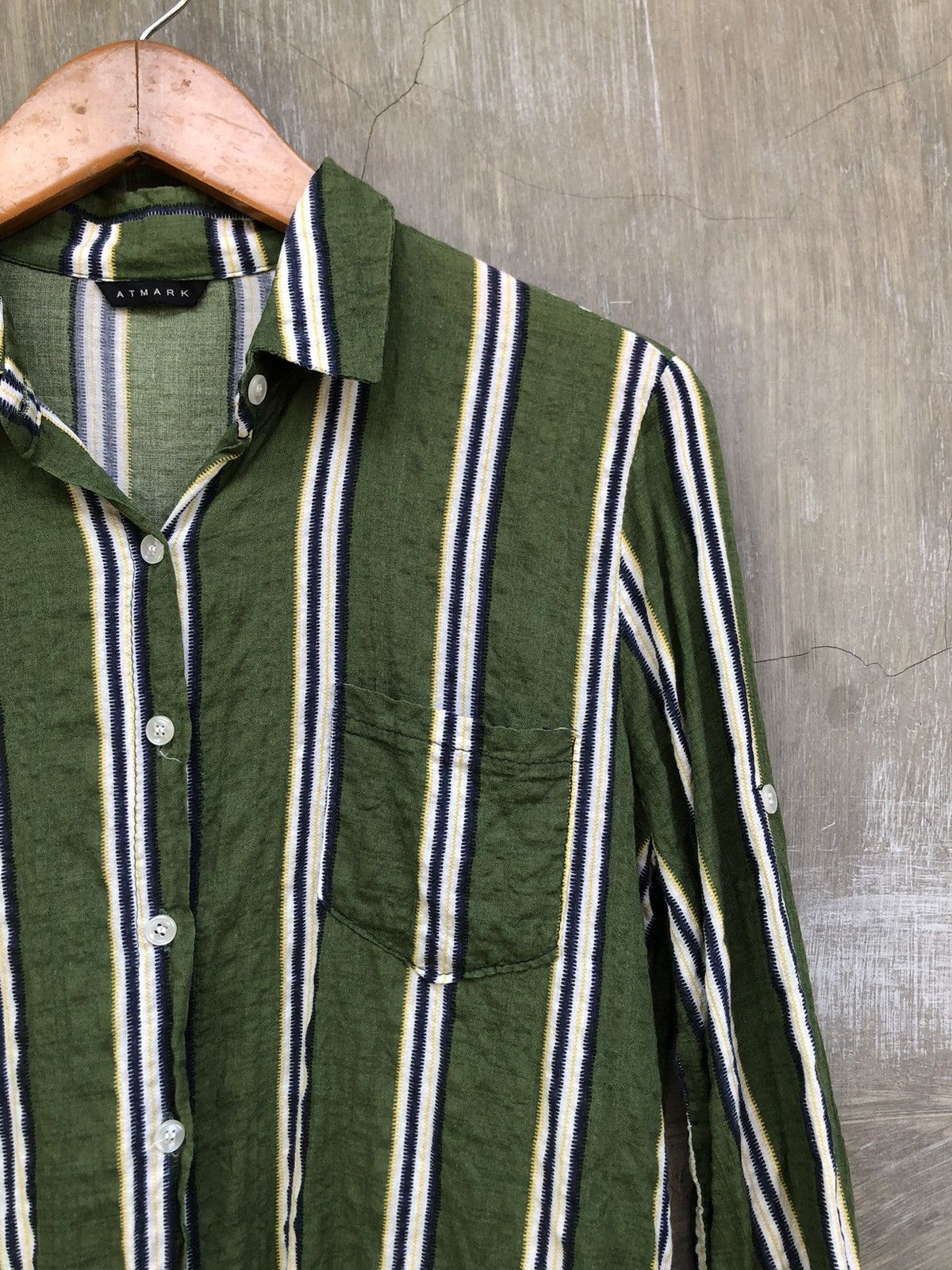 Japanese Brand Atmark Stripe Button Up Shirt Size M / US 6-8 / IT 42-44 - 5 Thumbnail