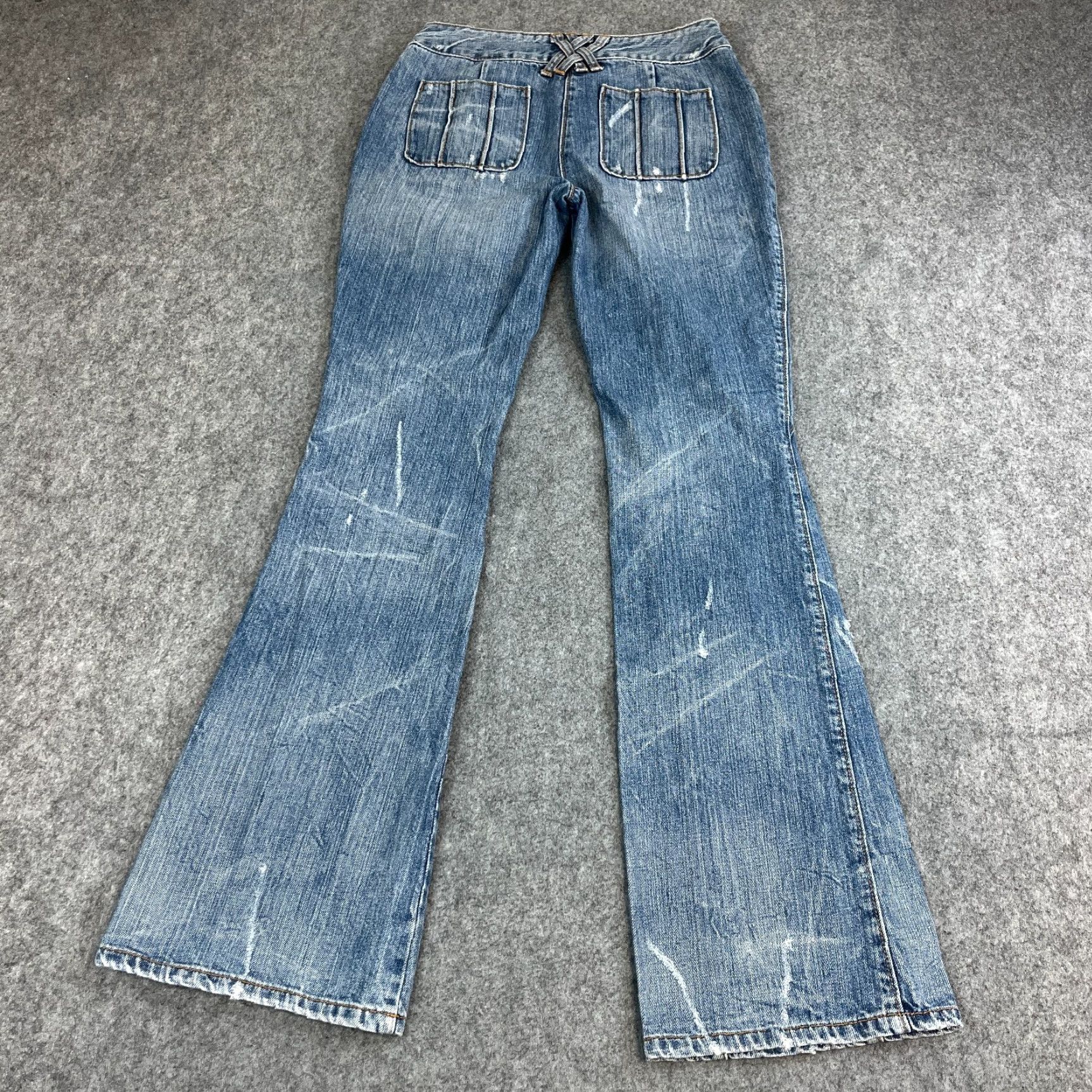 Dolce & Gabbana VINTAGE Dolce&Gabbana Jeans Bootcut Flare 24 32 UK 6 Low Rise Panel 5-Pocket Denim Blue Womens Jeans Size 28" / US 6 / IT 42 - 2 Thumbnail