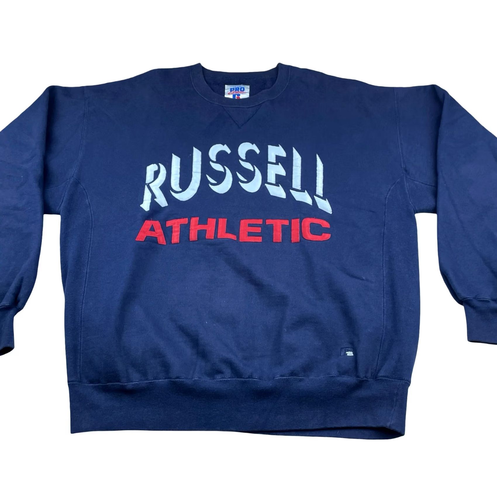 Russell Athletic VINTAGE Russell Athletic Men’s Sweatshirt XL Navy Blue Crew Neck USA Logo Sewn/Stitched Cotton/Polyester Fleece Size US XL / EU 56 / 4 - 2 Thumbnail
