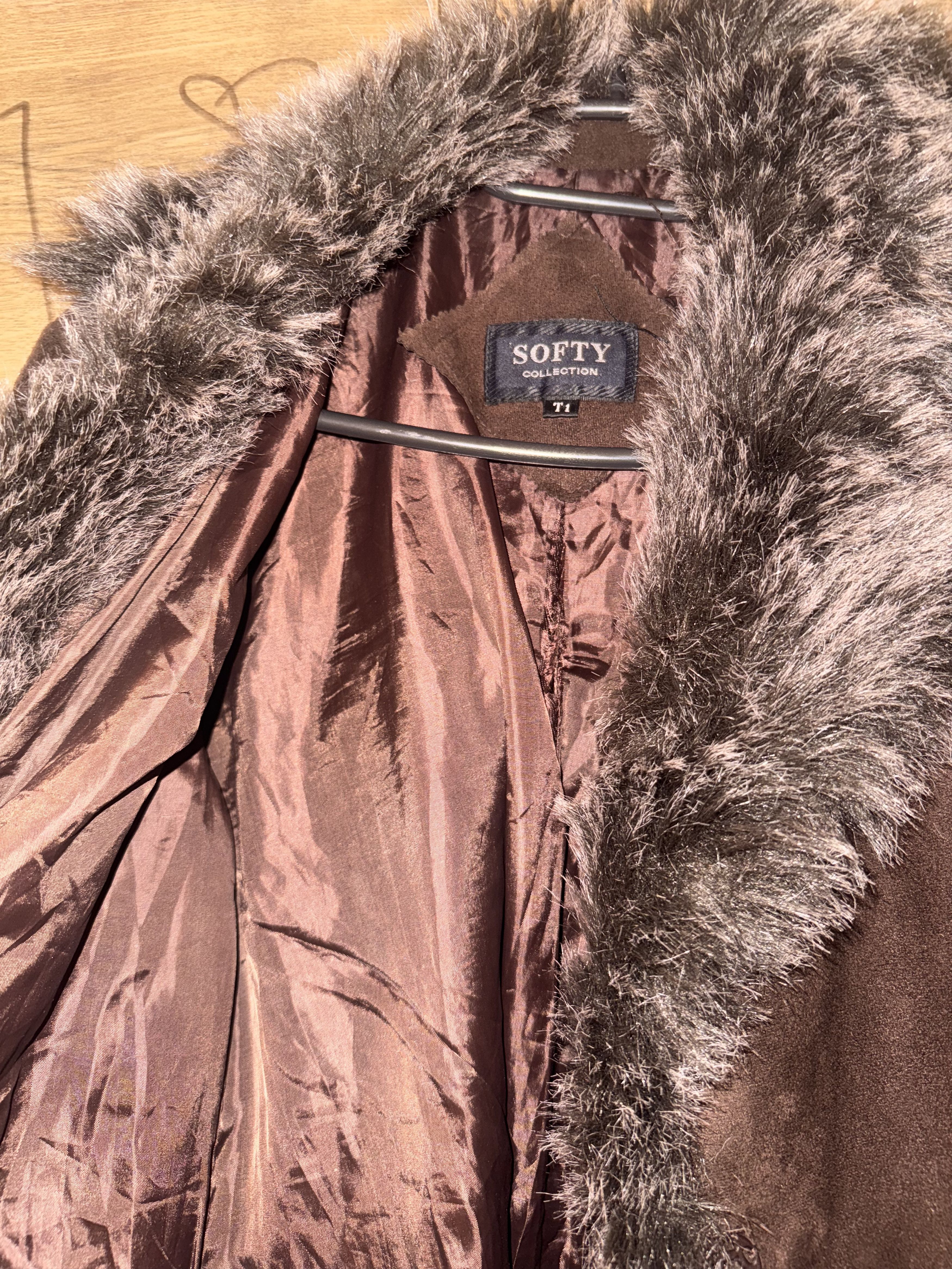 Other Vintage brushed leather jacket with fur Size S / US 4 / IT 40 - 3 Thumbnail